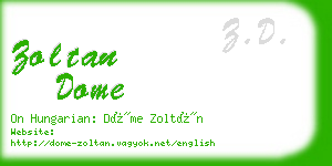 zoltan dome business card